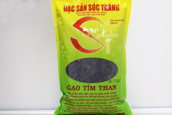Gạo Tím Than Sóc Trăng Của DN Hồ Quang Trí Túi 2kg